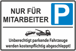 Parkplatzaufkleber "Nur für Mitarbeiter"